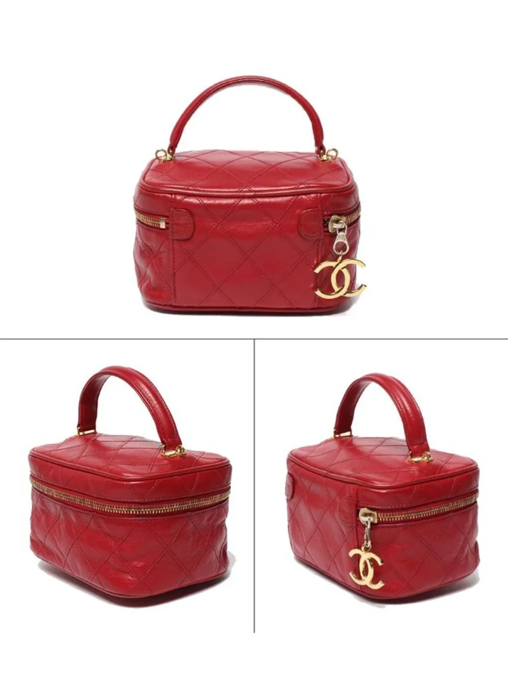 Chanel 2-Way Chain Shoulder Bag Crossbody Vanity Gold